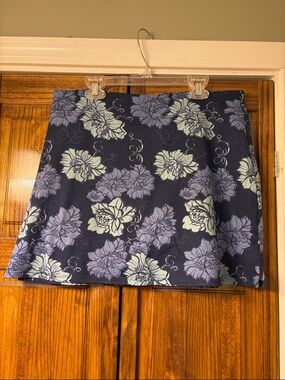 Tranquility by Colorado Clothing Navy Floral Mini Skirt with Lavender Accents